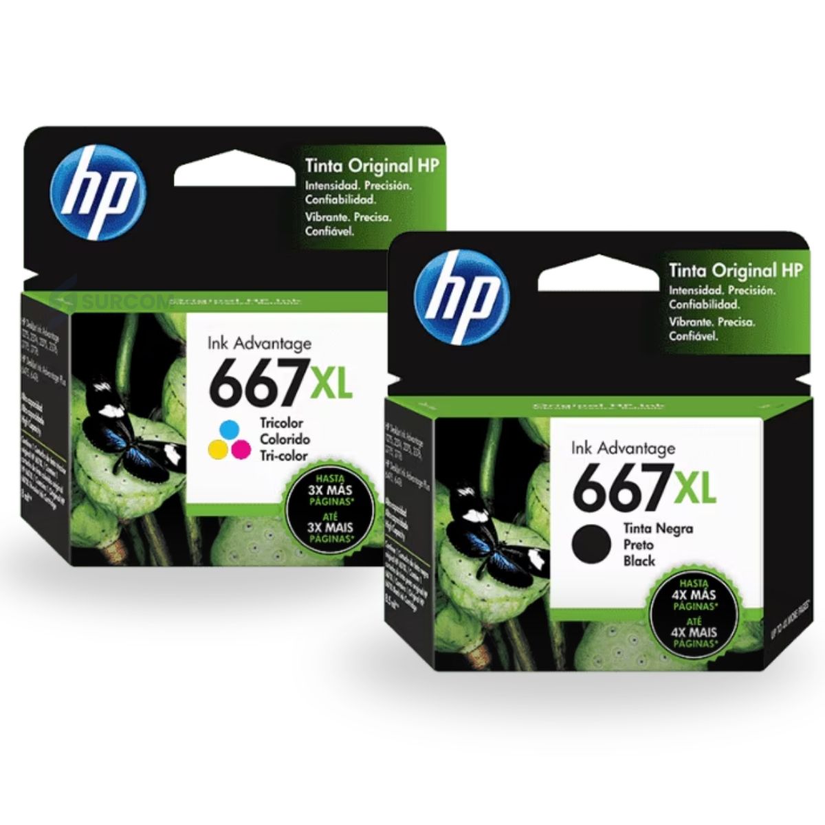 HP - Kit Tinta HP 667XL Negro Tricolor original