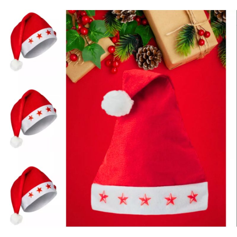 GENERICO - Gorros Navideños con Luces - Pack de 3