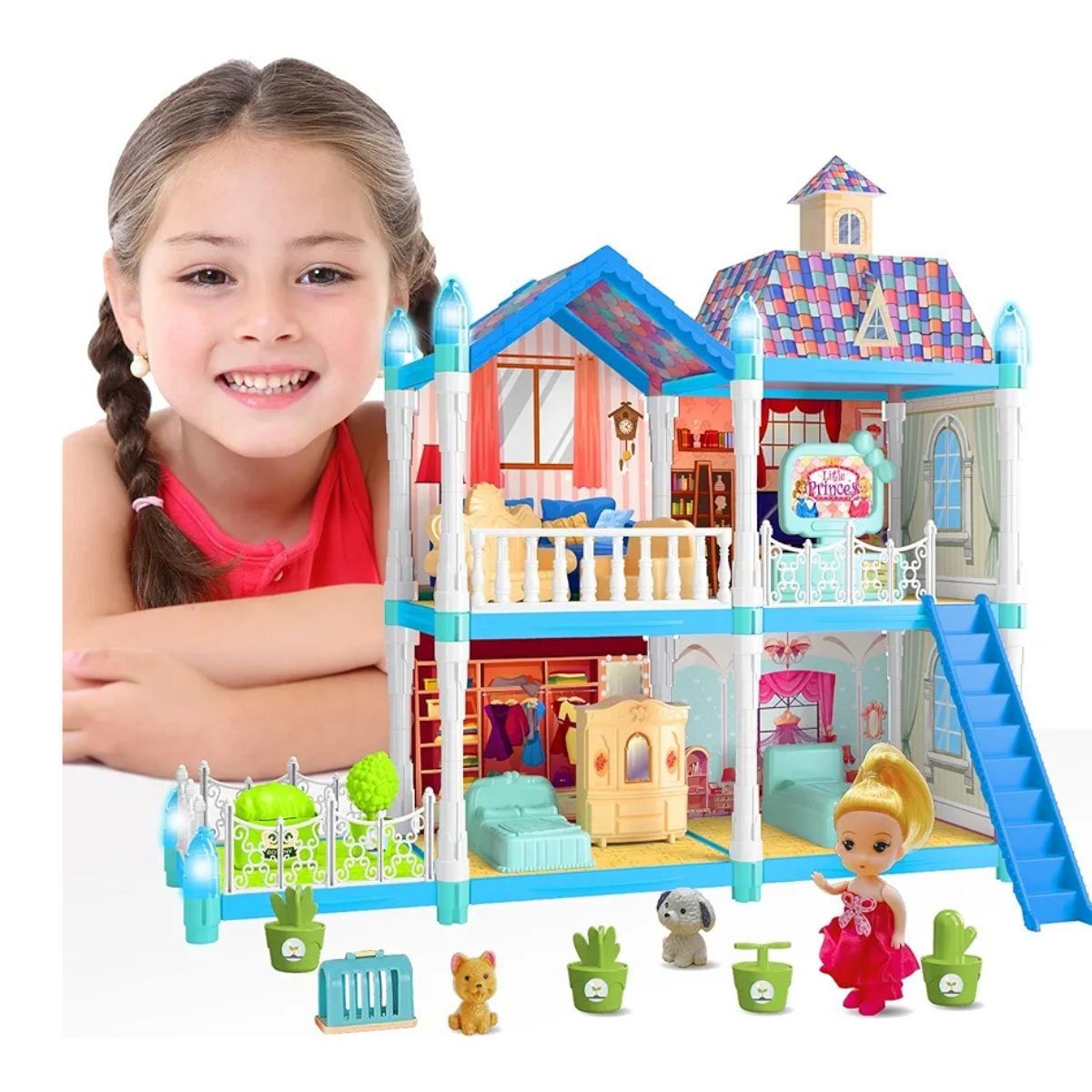 GENERICO - Juguete Casita De Muñecas Armable Para Niñas 115 Piezas