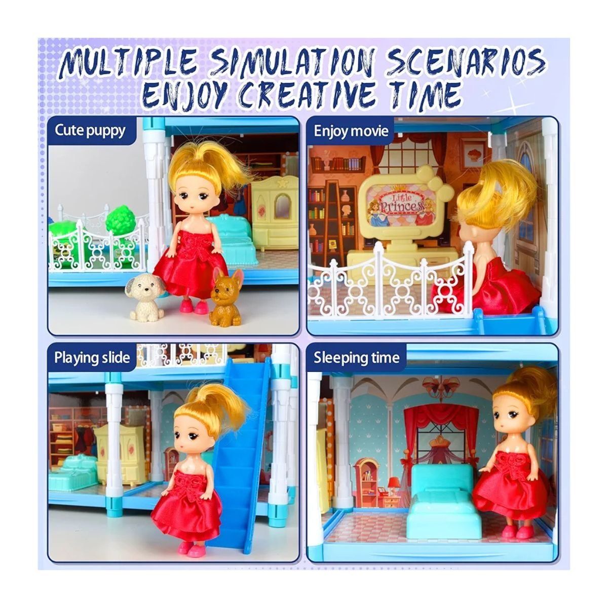 GENERICO - Juguete Casita De Muñecas Armable Para Niñas 115 Piezas