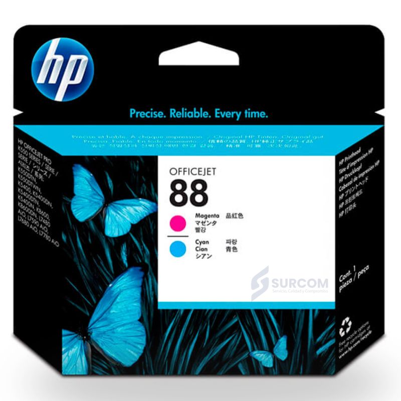 HP - Cabezal HP 88 (C9382A) Magenta & Cyan - OfficeJet K550