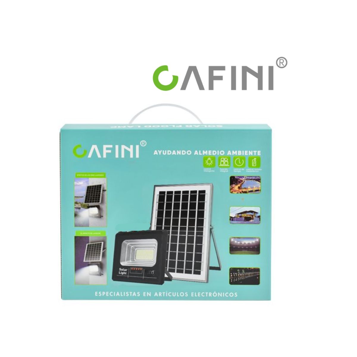 CAFINI - REFLECTOR SOLAR DE 200W CON PANEL SOLAR MARCA CAFINI CN-L3909T