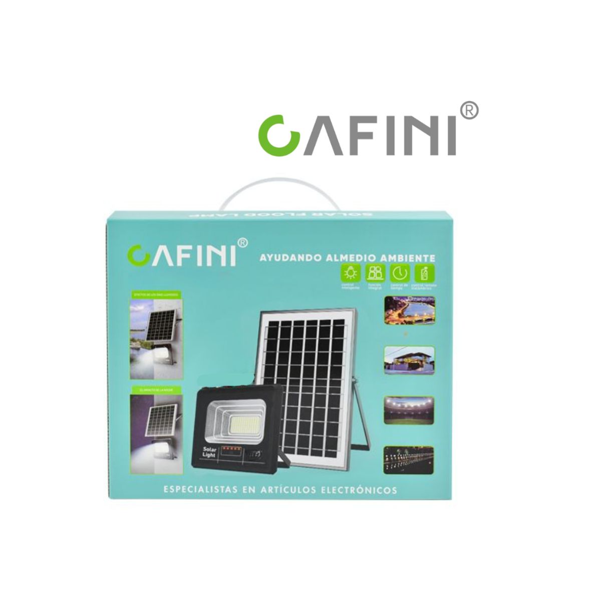 CAFINI - REFLECTOR SOLAR DE 200W CON PANEL SOLAR MARCA CAFINI CN-L3909T