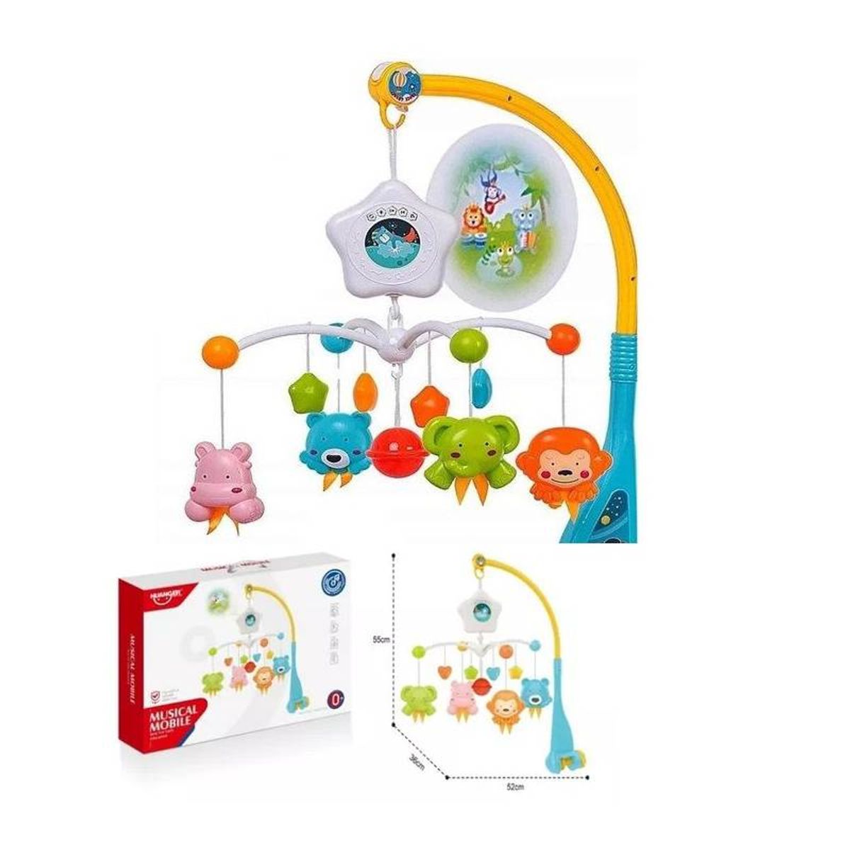 GENERICO - Móvil Musical Cuna Bebe con Proyector Celeste