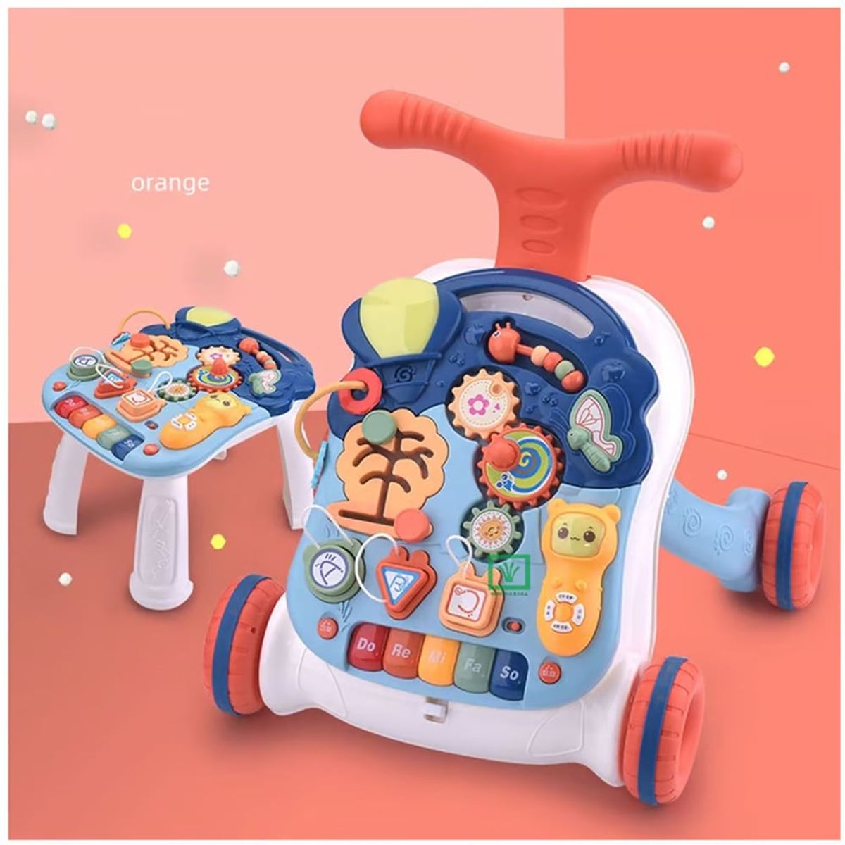 IDEAL - Andador Y Mesa Actividades Para Bebés 2 En 1 Musical Azul