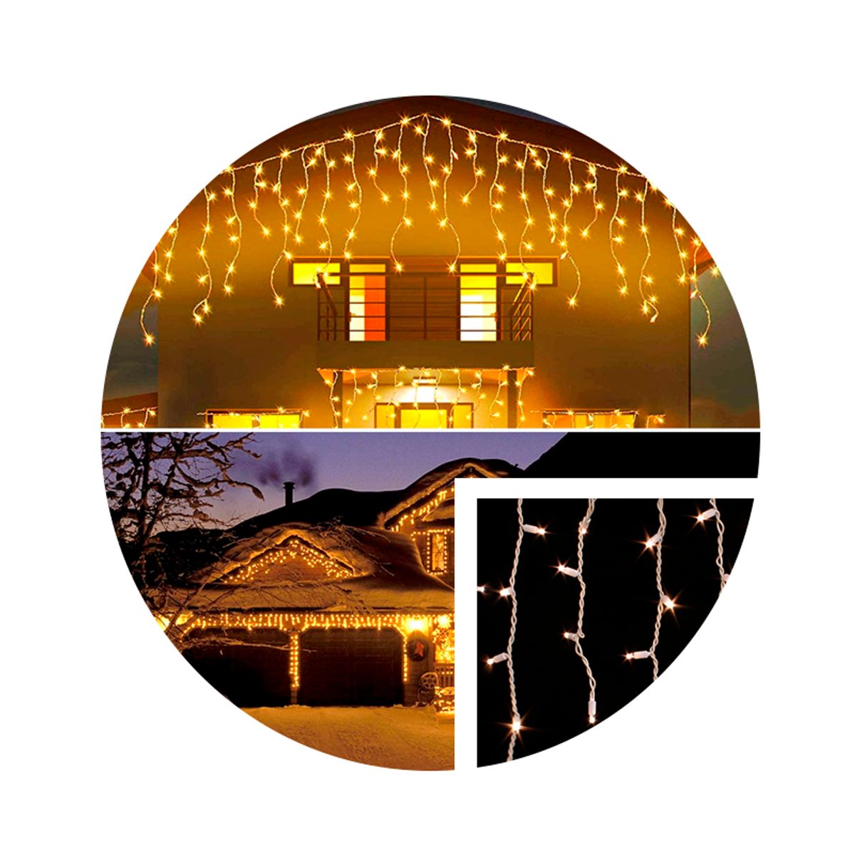 GENERICO - Cascada de 6 mts  300 led Navidad /Luces Led Amarillas/ Generico /