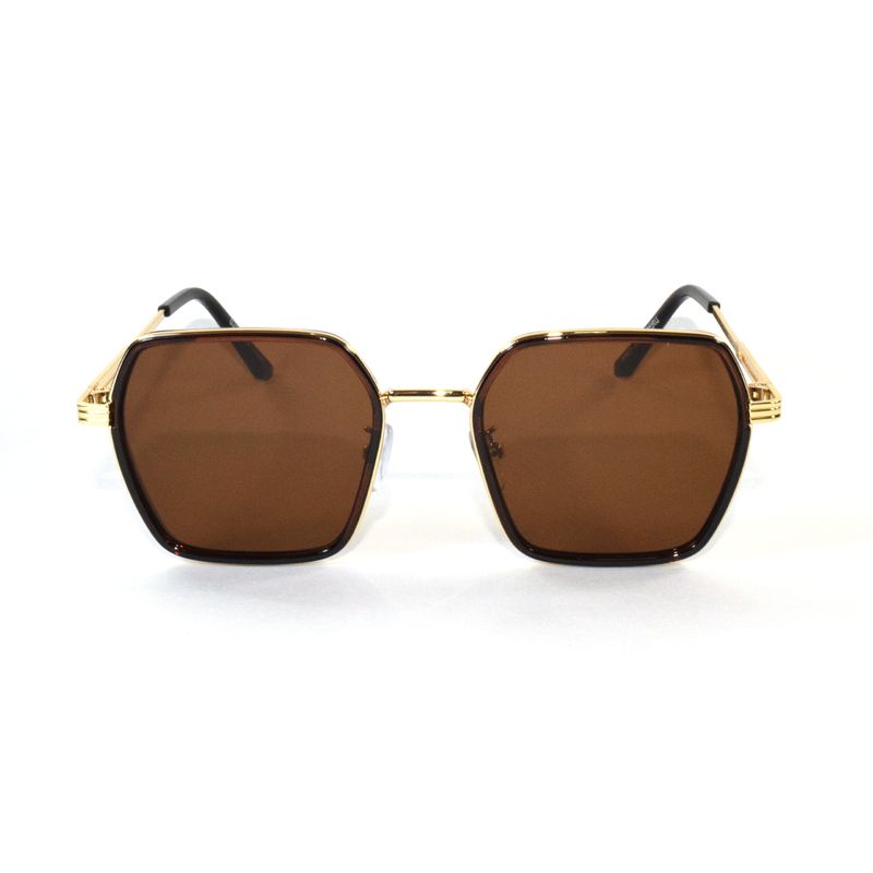 GENERICO - Lentes de sol estilo unisex retro uv400 - marron dorad