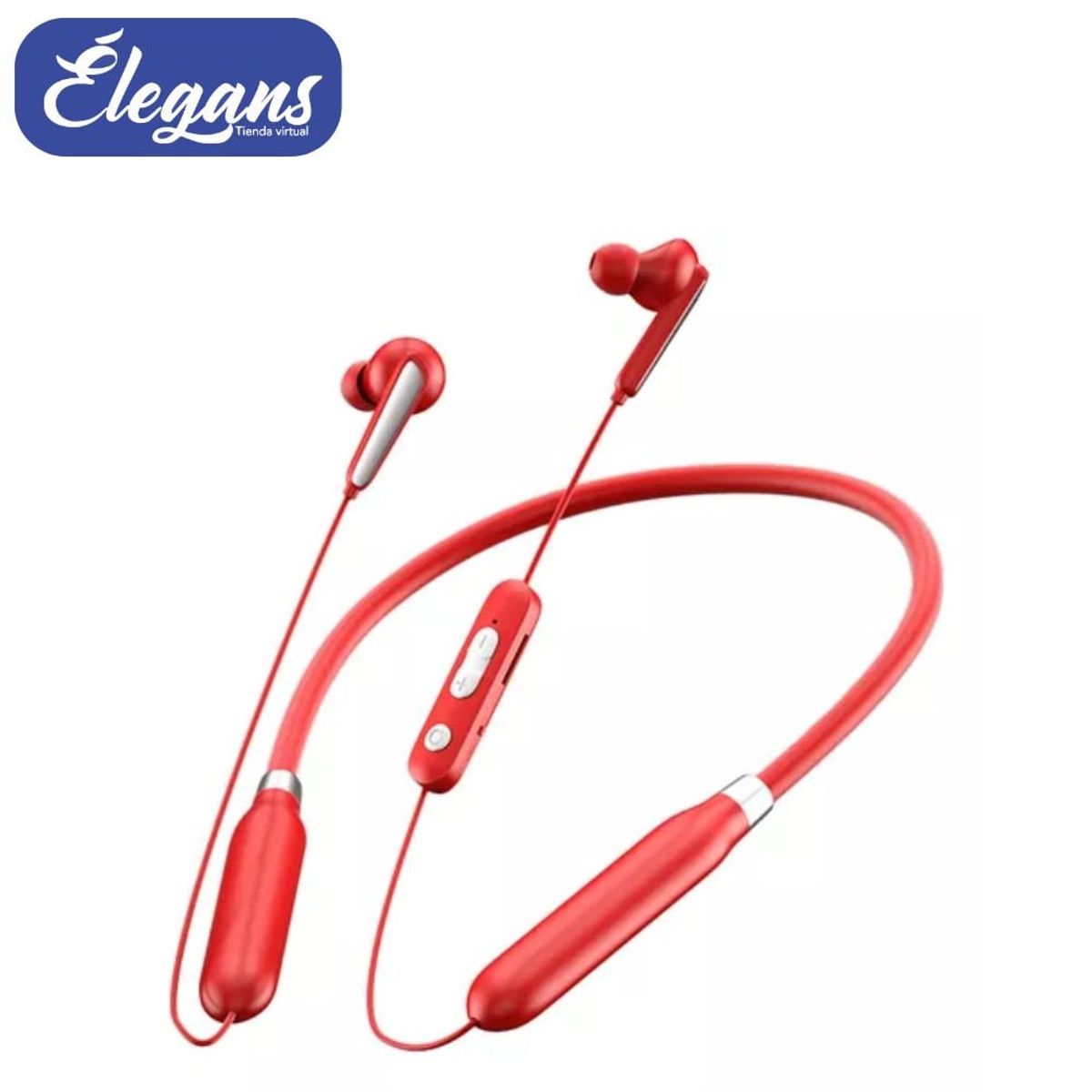 SEISA - Audífono bluetooth con linterna color ROJO AKZ-R11 - inalambrico Élegans