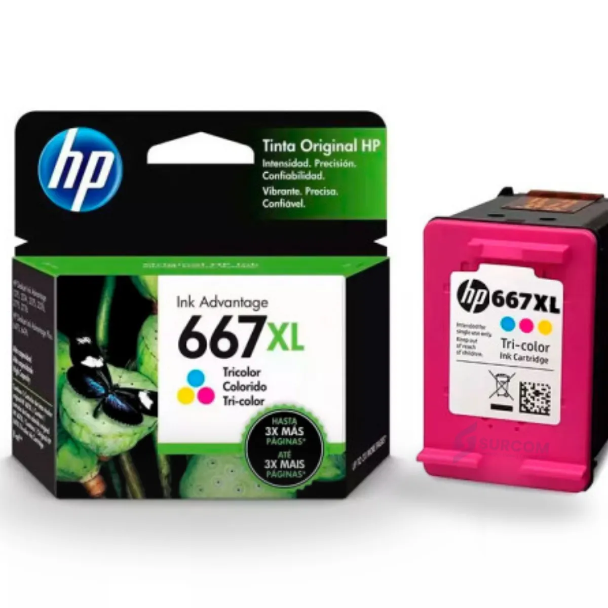 HP - Tinta HP 3YM80AL 667XL TRICOLOR Original