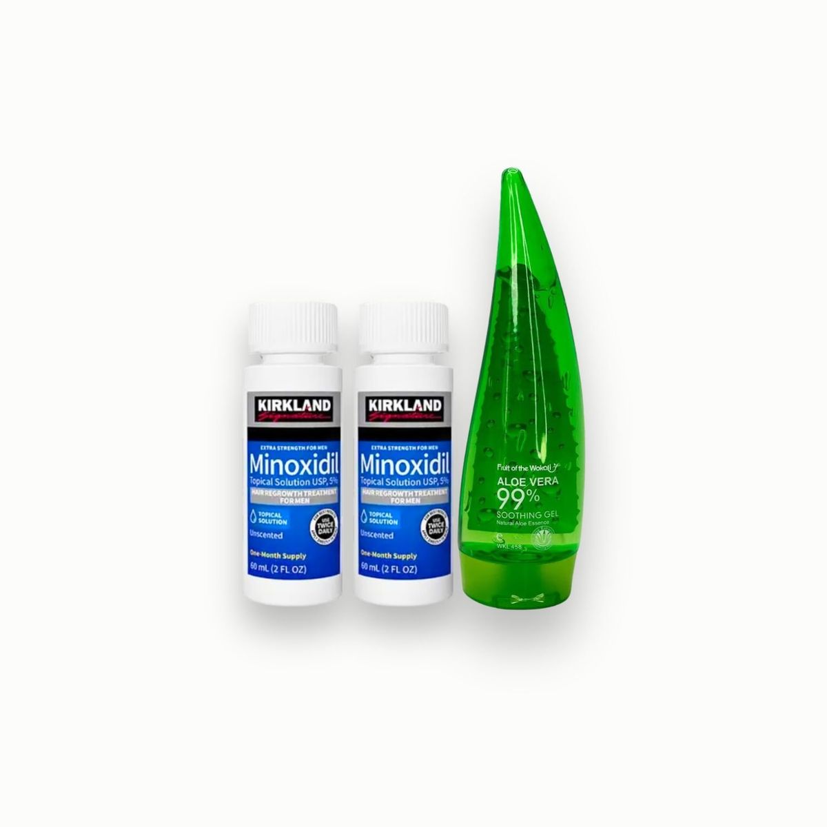 KIRKLAND - Gel Aloe Vera 99% y X2 Minoxidil