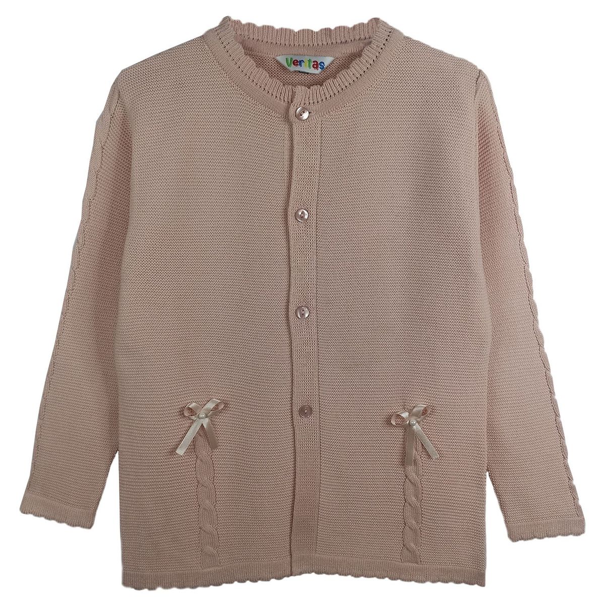 GENERICO - Chompa Tejida de hilo tacto para Niñas con Detalles de Lazo new