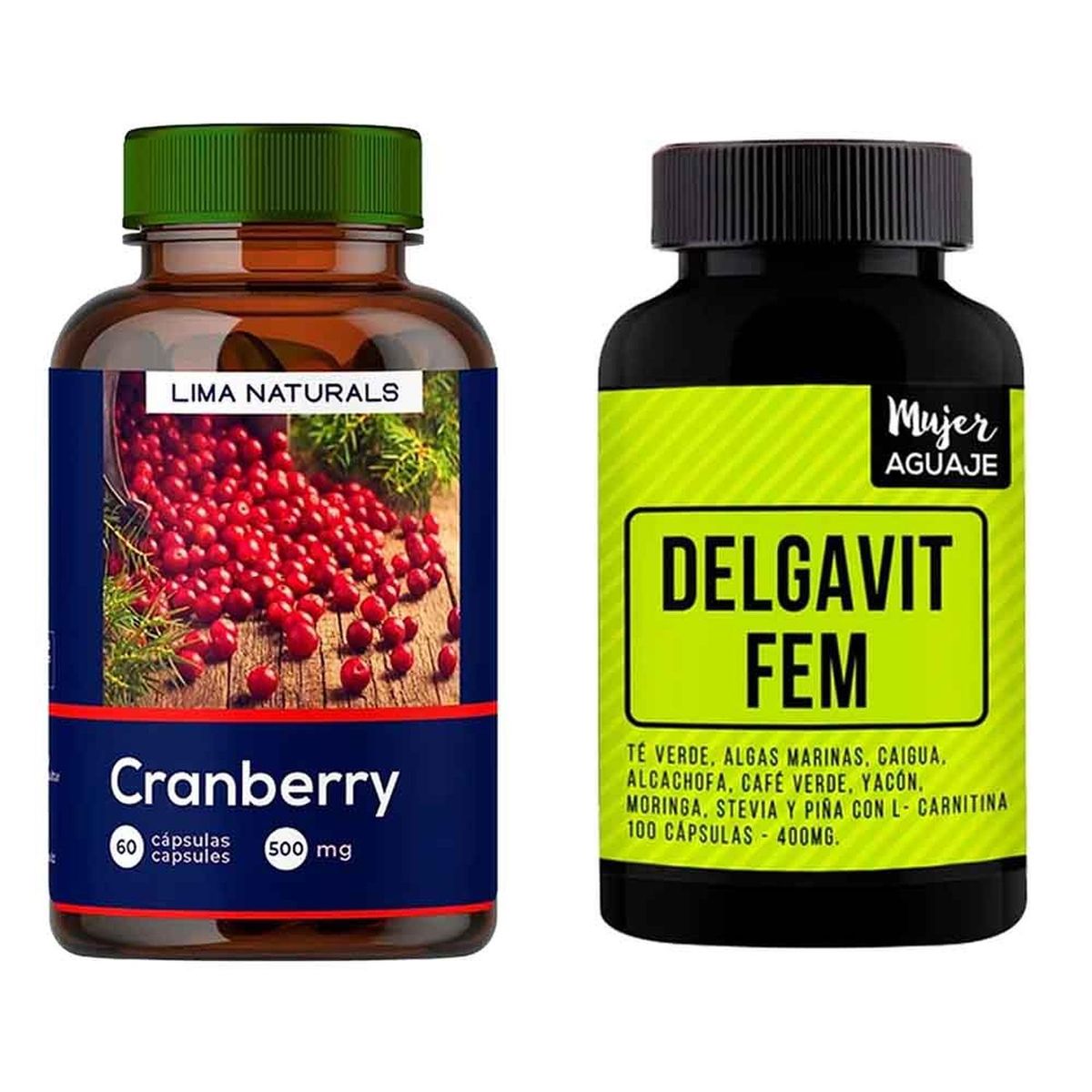 MUJER AGUAJE - Cranberry 60 Cápsulas + Delgavit 100 Cápsulas Mujer Aguaje