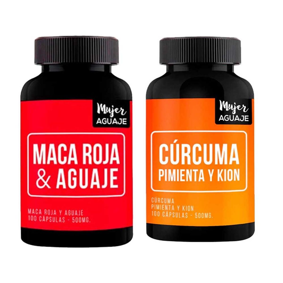 MUJER AGUAJE - Maca Roja & Aguaje 100 Cápsulas + Cúrcuma 100 Cápsulas Mujer Aguaje