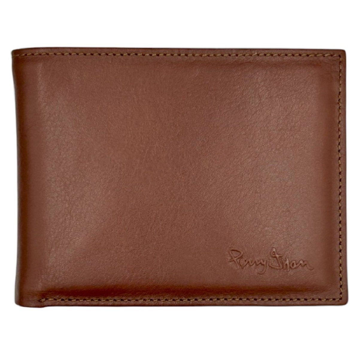 PERRY JHAN - Billetera para hombre 100% Cuero 4026 Con Tarjetero Color Caoba