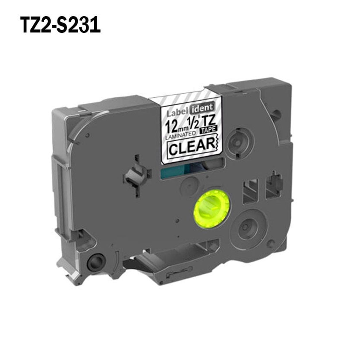 GENERICO - TZ2-S131 Cinta compatible negro sobre transparente 12mm x 8m TZE-S131