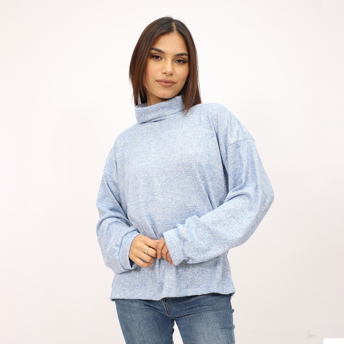 GENERICO - sueter casual mujer algodon cuello tortuga