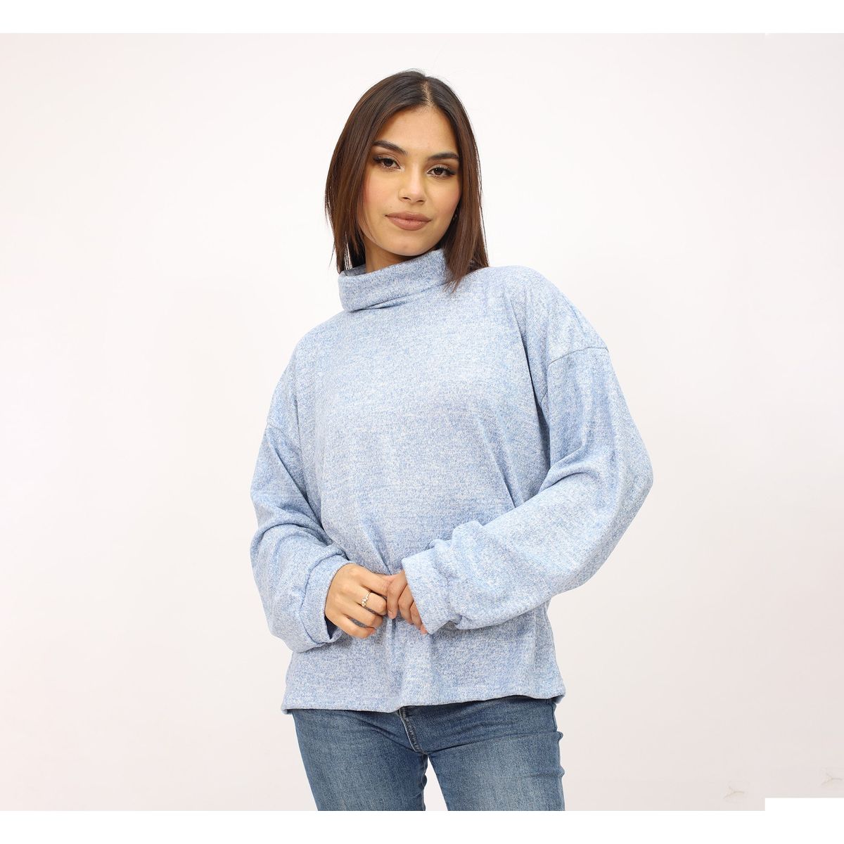 GENERICO - sueter casual mujer algodon cuello tortuga