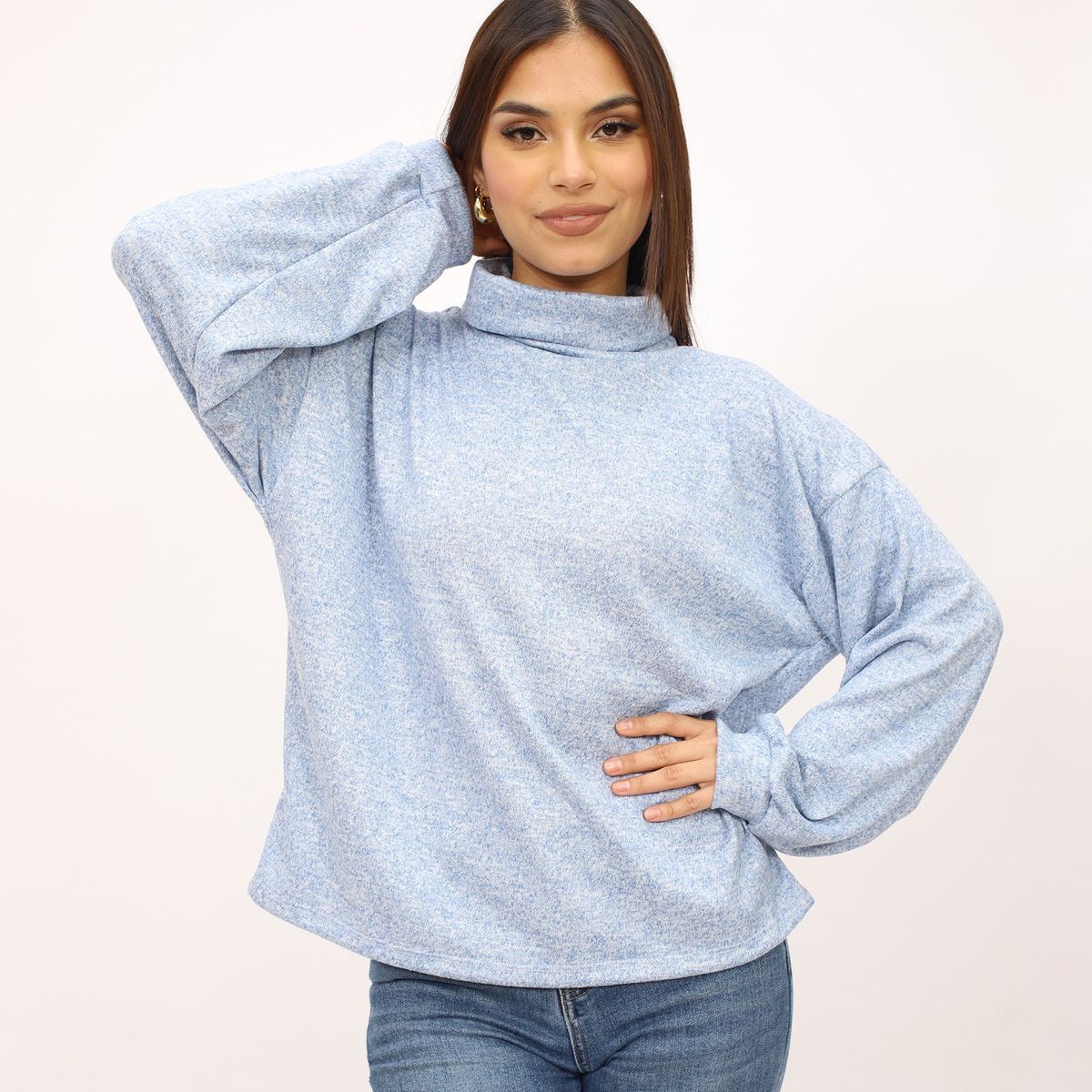 GENERICO - sueter casual mujer algodon cuello tortuga