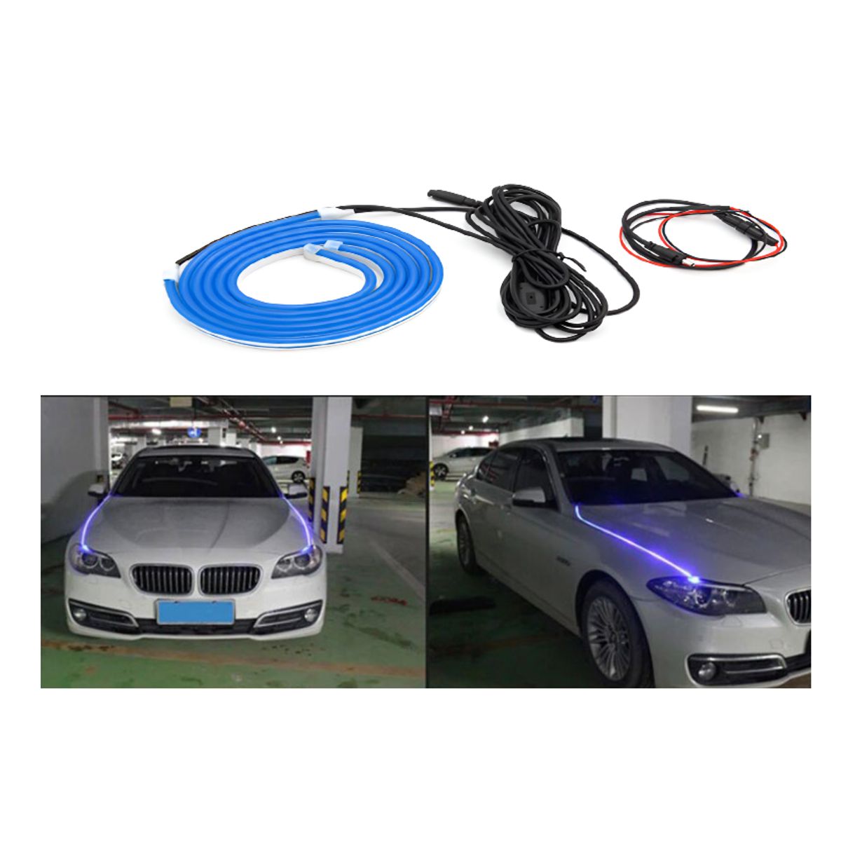 GENERICO - Tiras Led  Para Capot 90cm Color Azul  Auto o Camioneta 2pcz