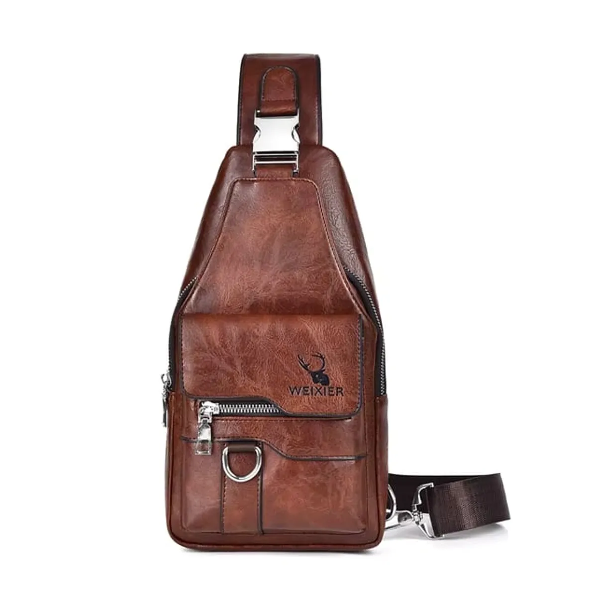 BULLCAPTAIN - Makeway - Morral mochila cruzada Hombre cuero PU