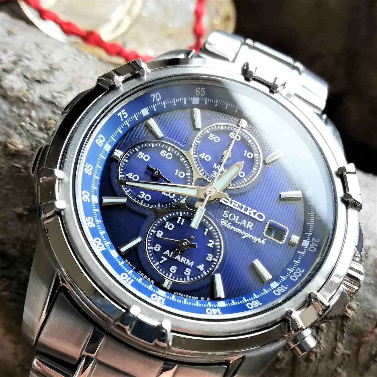 SEIKO - SEIKO Reloj Solar Coleccion Cronografo Acero inox Japones SSC141