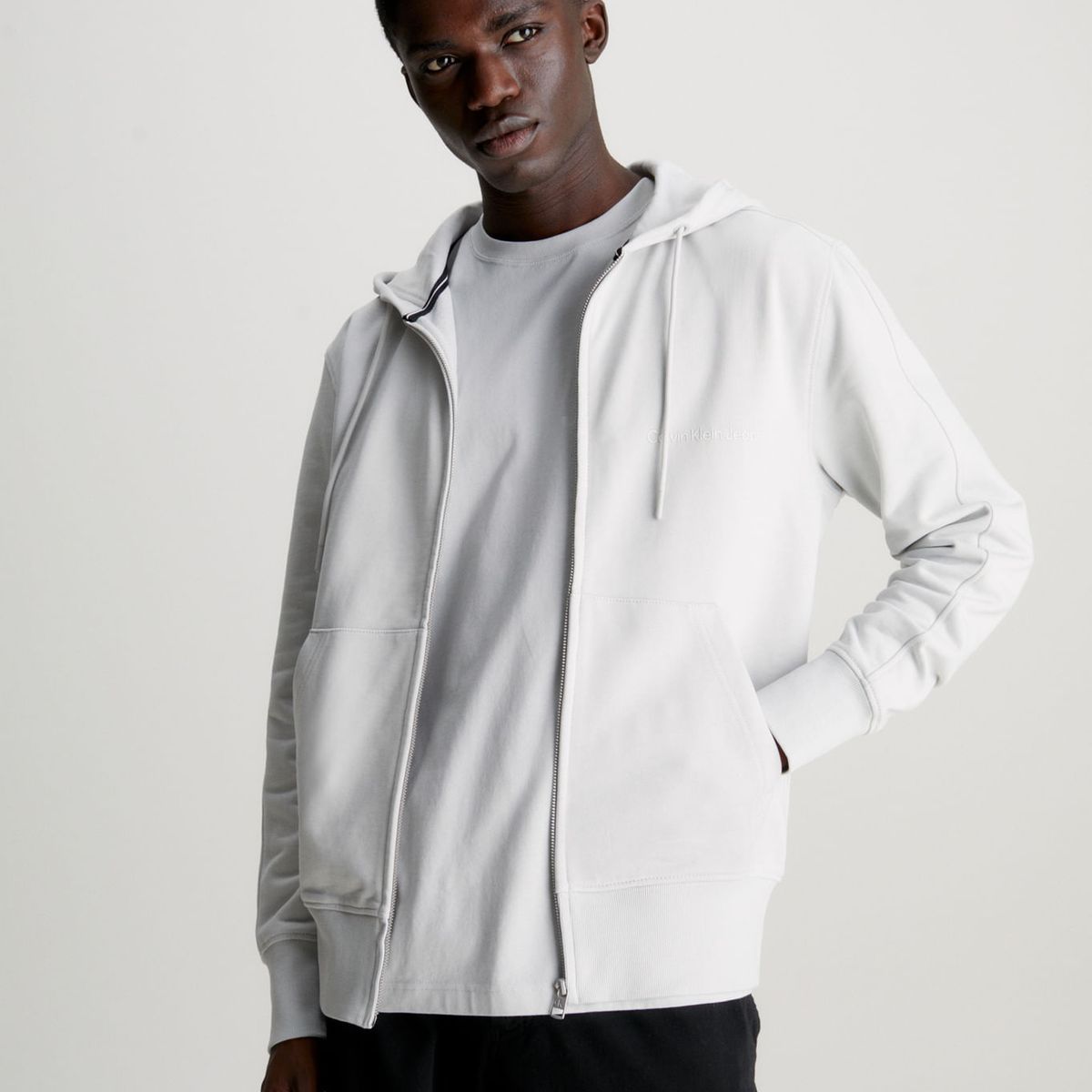 CALVIN KLEIN - SWEATSHIRT INSTITUTIONAL ZIP THROUGH HOOD