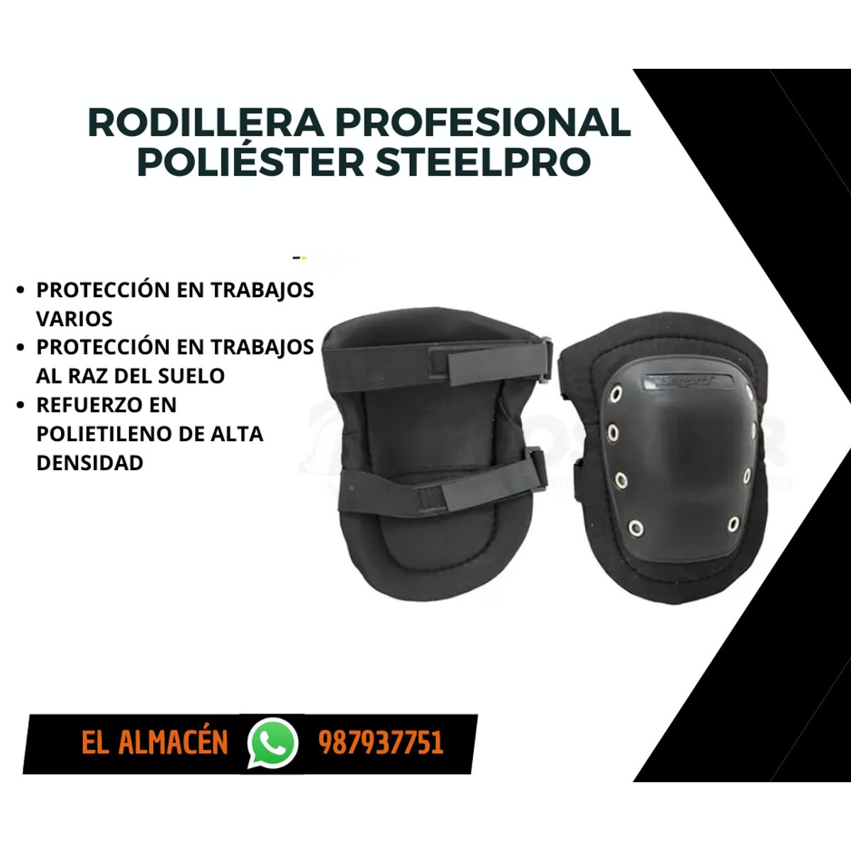 STEEL PRO - RODILLERA  PROFESIONAL POLIÉSTER STEELPRO