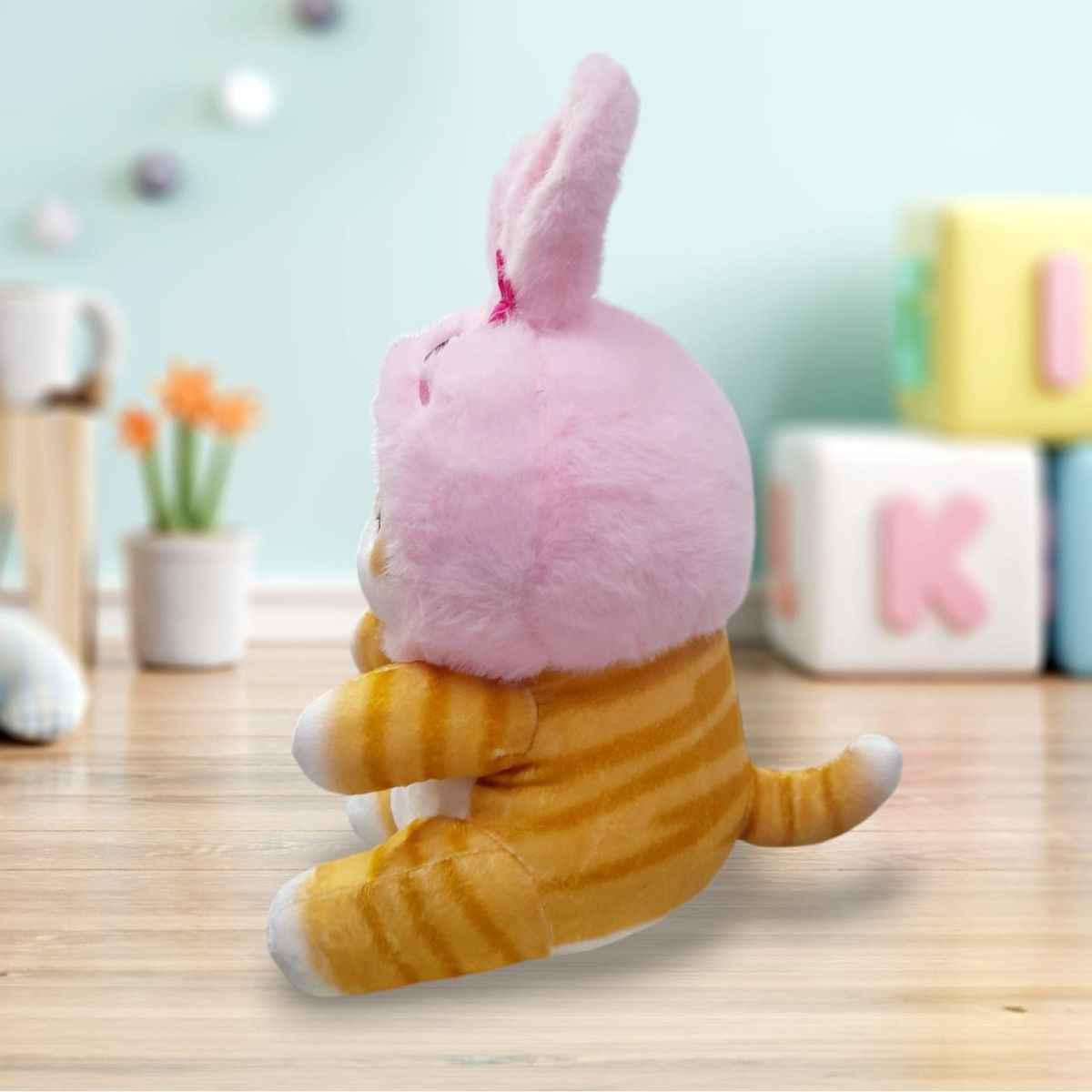 GENERICO - Peluche gato disfrazado de conejo 46 CM