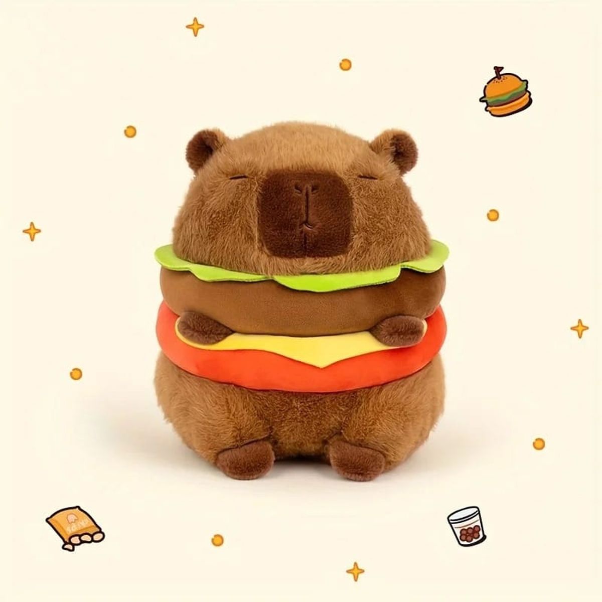 GENERICO - Peluche capibara sandwich 50 CM
