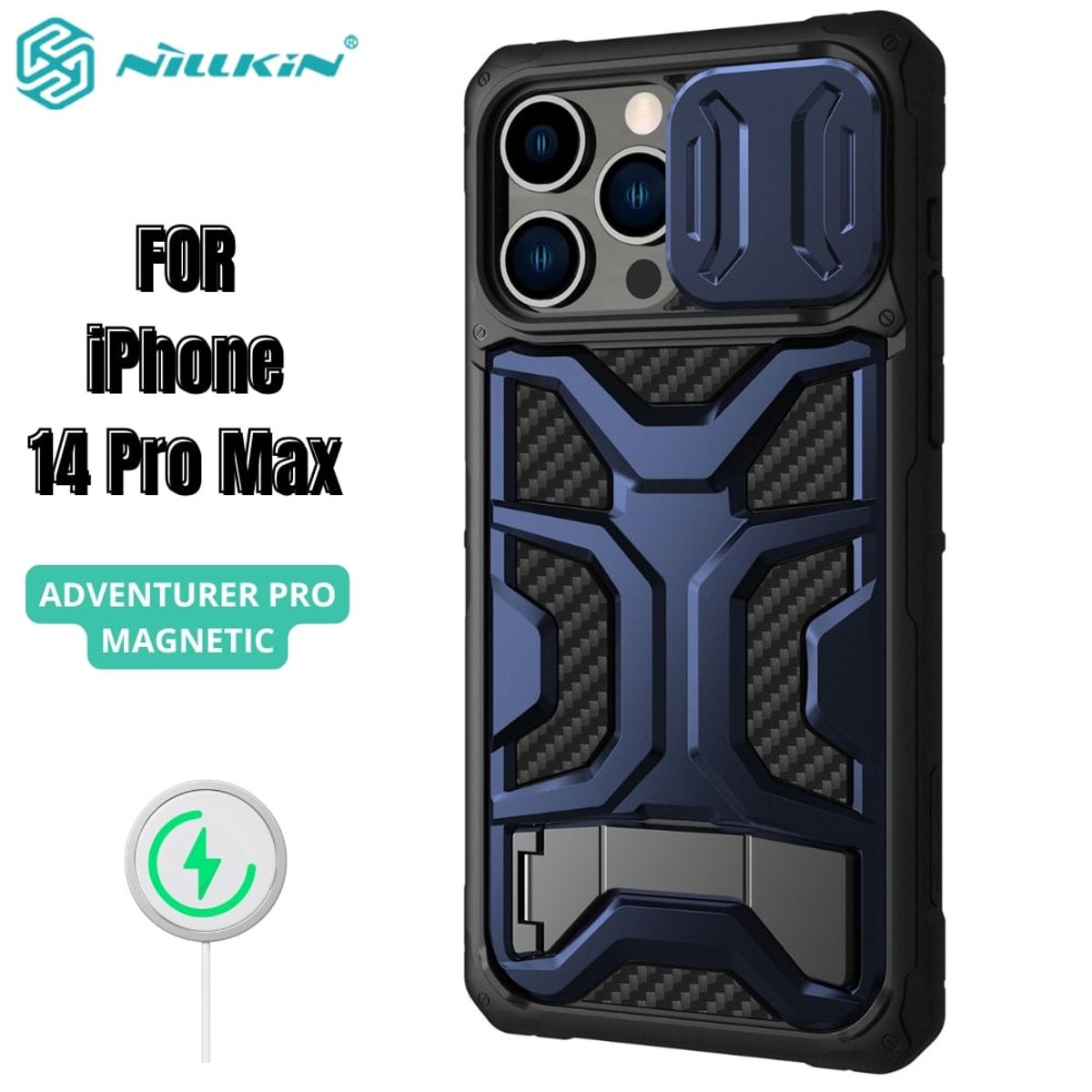 NILLKIN - Case Nillkin Adventurer Blue - iPhone 14 Pro Max (MagSafe)