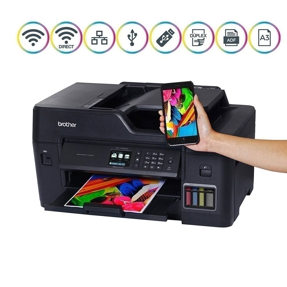 BROTHER - IMPRESORA  MULTIFUNCIONAL A3 MFC - T4500DW Dúplex ADF Wifi