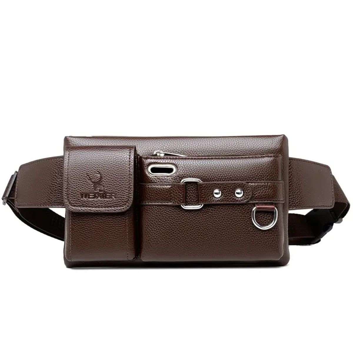 GENERICO - Makeway - Canguro Bandolera Bolso Hombre Cuero PU