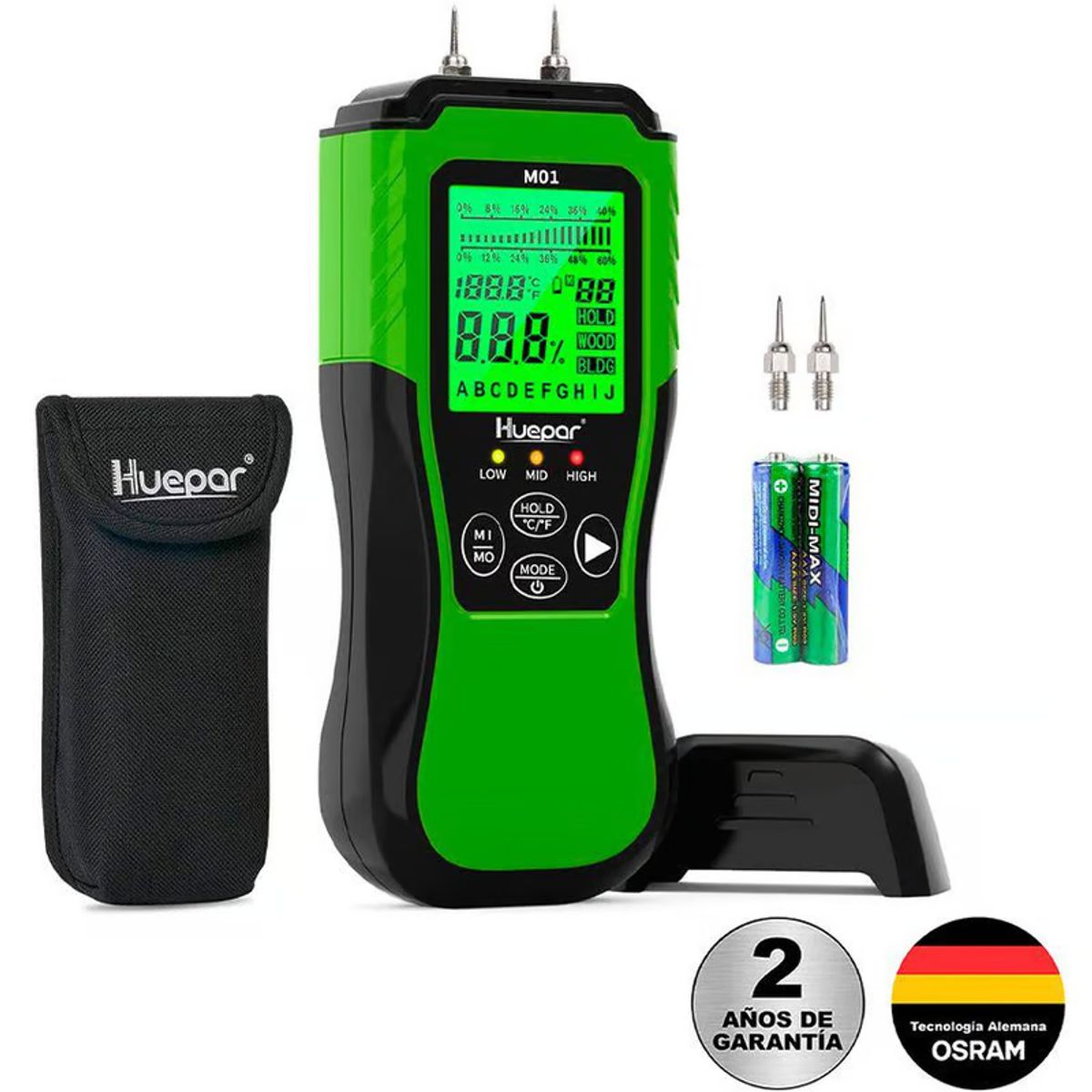 HUEPAR - Medidor dígital de humedad huepar m01 pantalla lcd