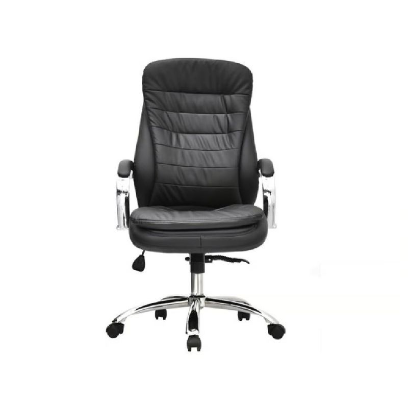 OFIDEAS - Silla de Oficina Ergonómica Madrid Negro Cuero Presidente Ofideas