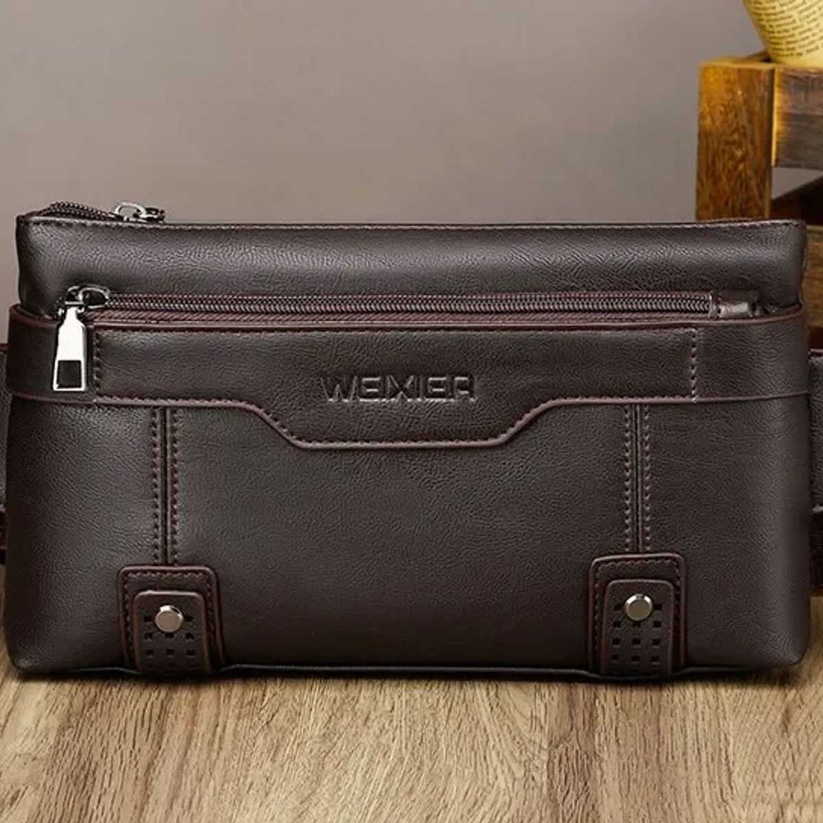 MAKEWAY - Makeway - Canguro Bandolera Bolso Hombre cuero PU