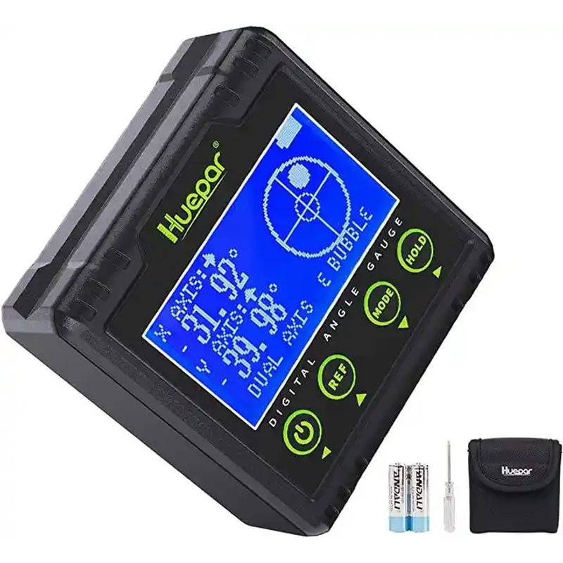 HUEPAR - Huepar inclinómetro ángulo Digital AG03 LCD Dos Burbujas Electrónica