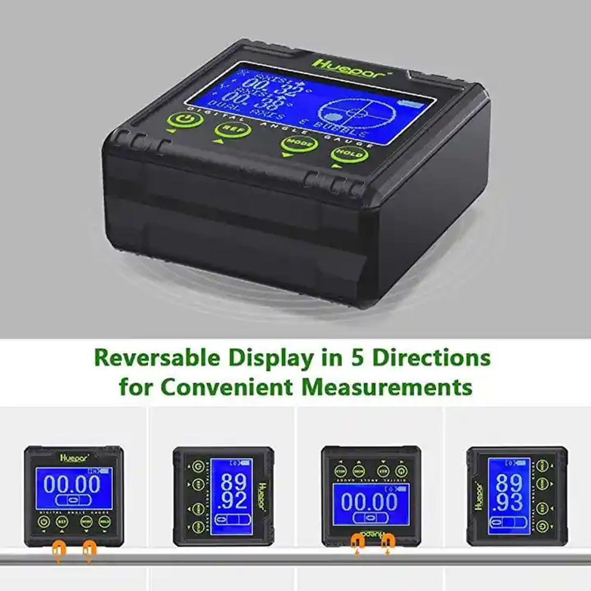 HUEPAR - Huepar inclinómetro ángulo Digital AG03 LCD Dos Burbujas Electrónica