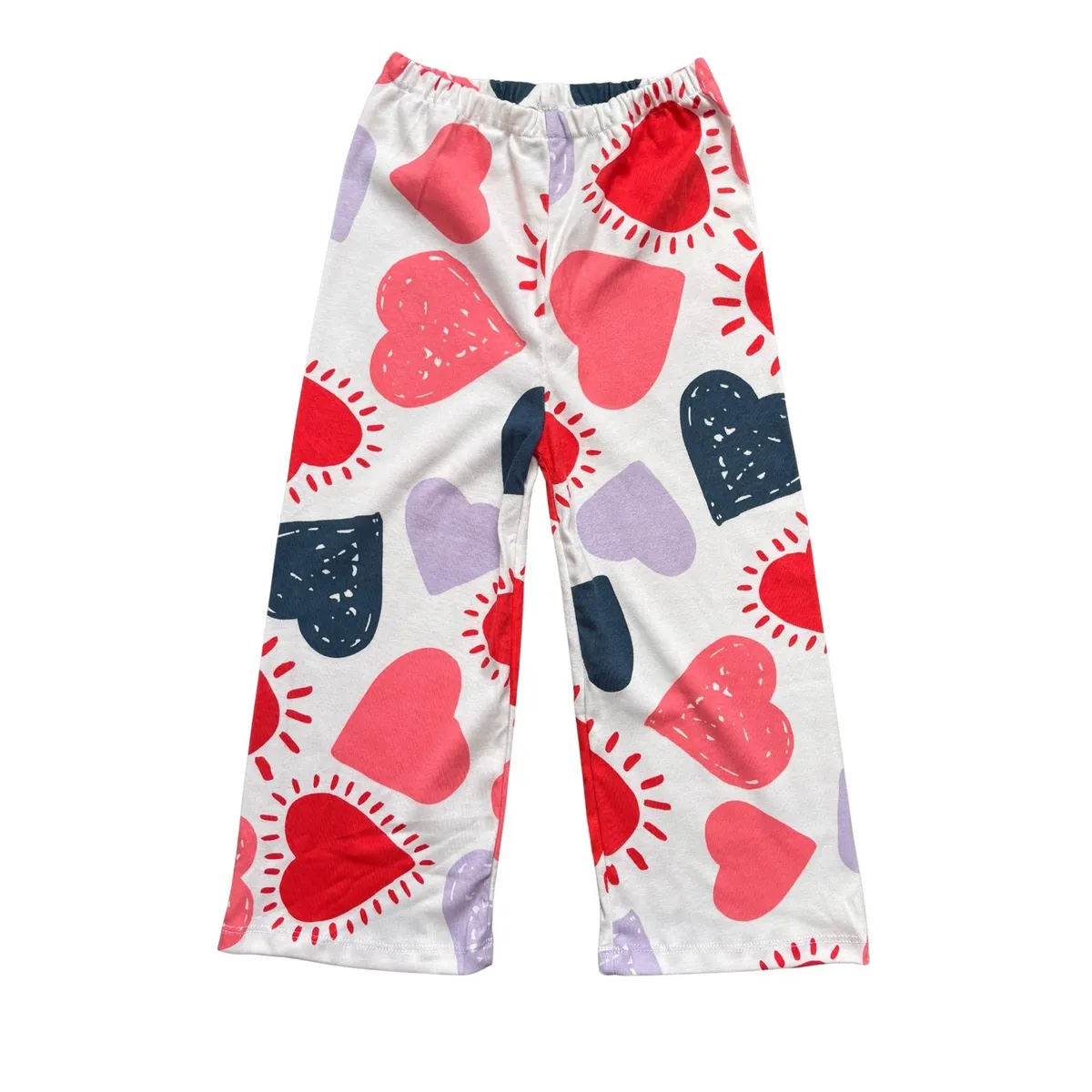 RED CARROT - Pantalon blanco con corazones rosa y azul
