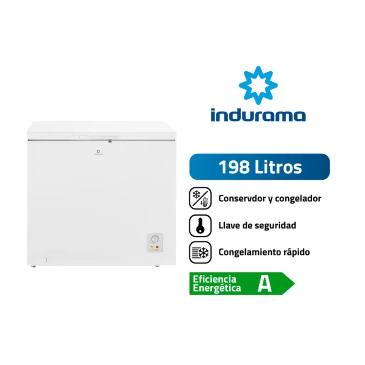 INDURAMA - CONGELADORA  CON TAPA SOLIDA  HORIZONTAL INDURAMA   CI-220BL