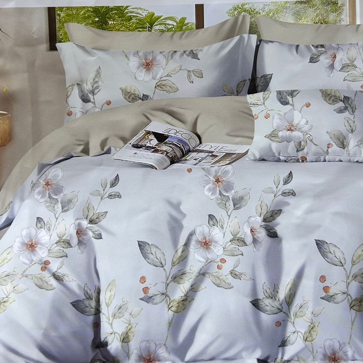 MINGDA - Set de Edredón 2 Pz+ Juego de Sábanas + Funda  100% Bambu