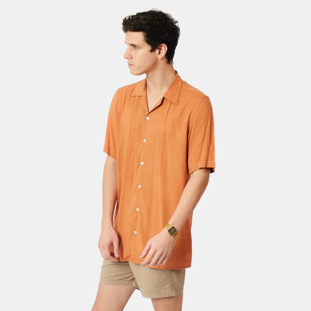 SAN COSME - Camisa Lino Hombre Lacre