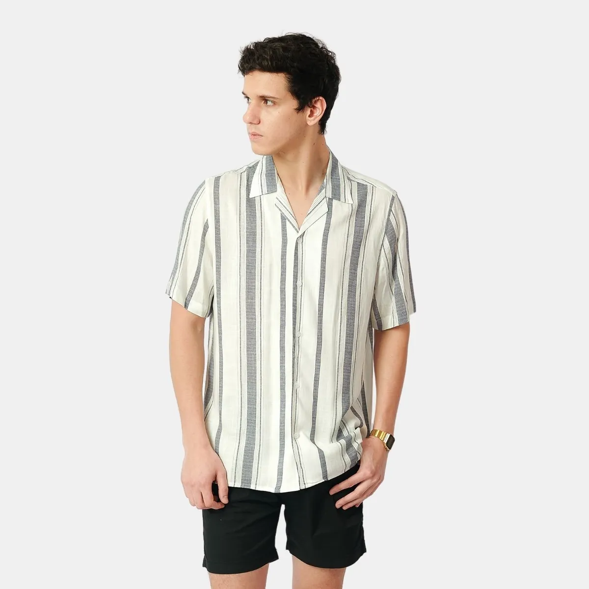 SAN COSME - Camisa Manga Corta Hombre Rayas