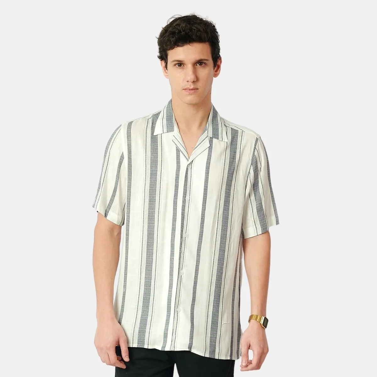 SAN COSME - Camisa Manga Corta Hombre Rayas