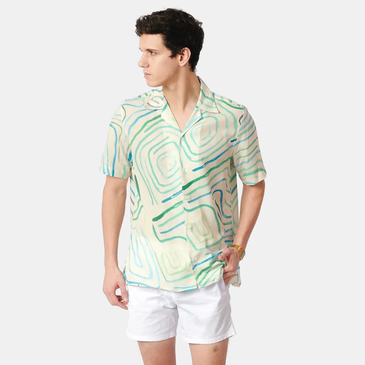 SAN COSME - Camisa Manga Corta Hombre Diseño