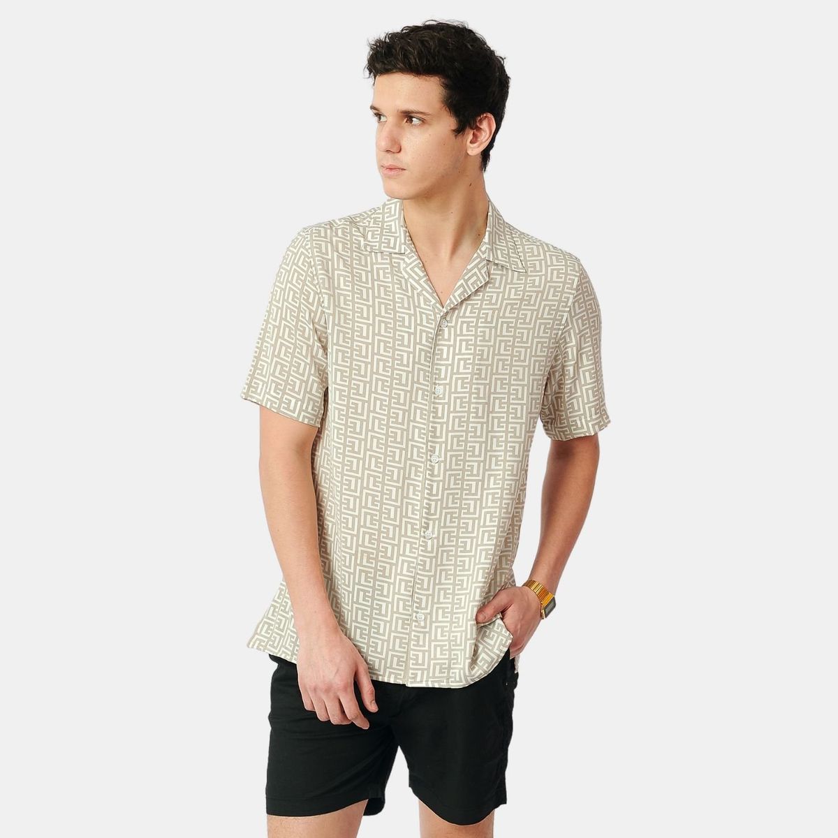 SAN COSME - Camisa Manga Corta Hombre Diseño