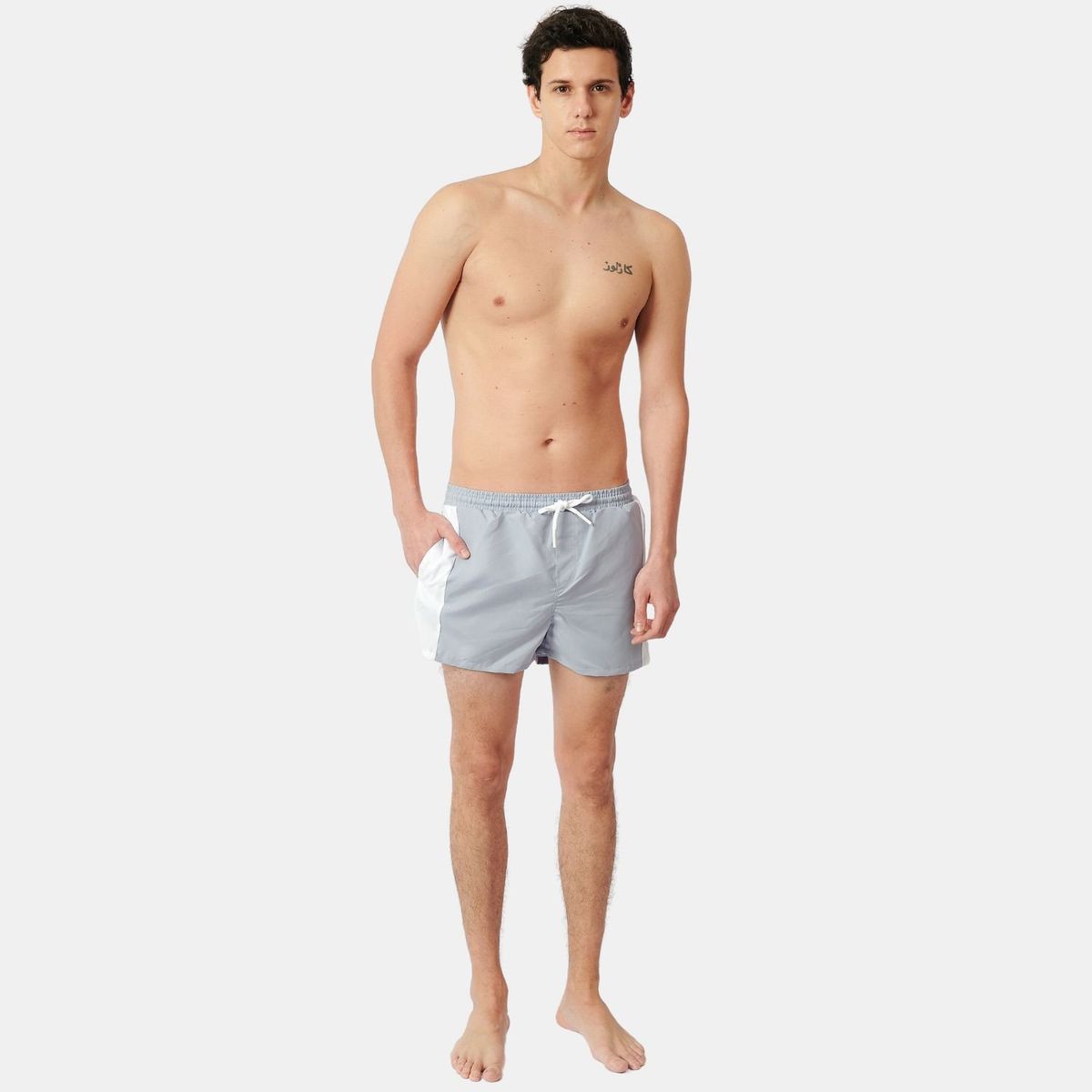 SAN COSME - Short de Baño Hombre Gris Claro