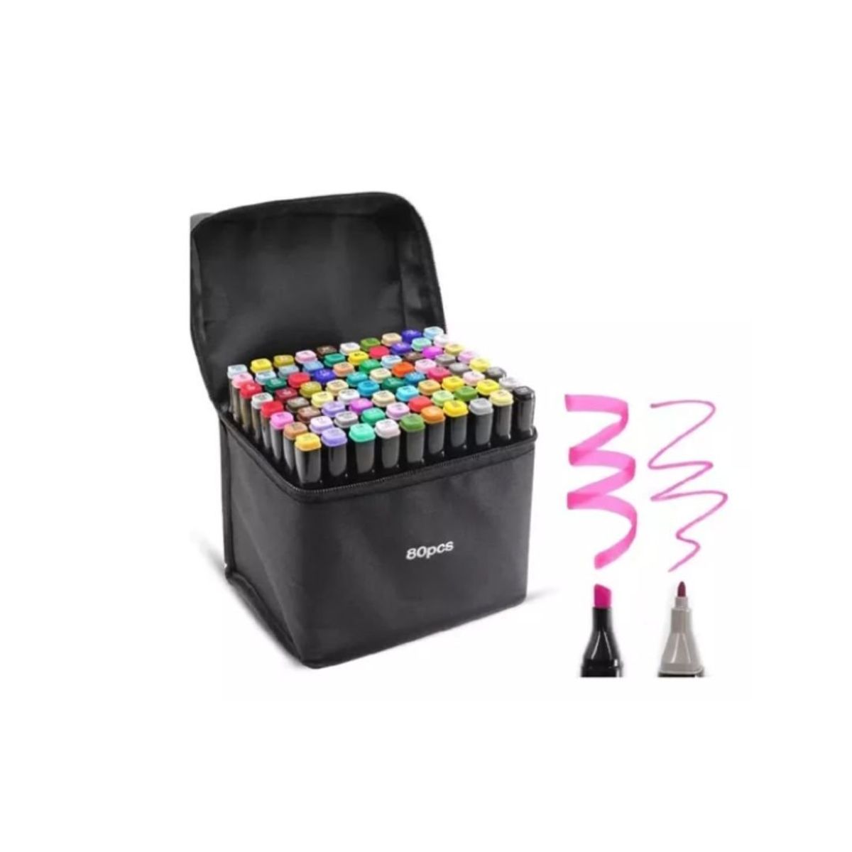 GENERICO - SET DE PLUMONES DOBLE PUNTA 80 PIEZAS