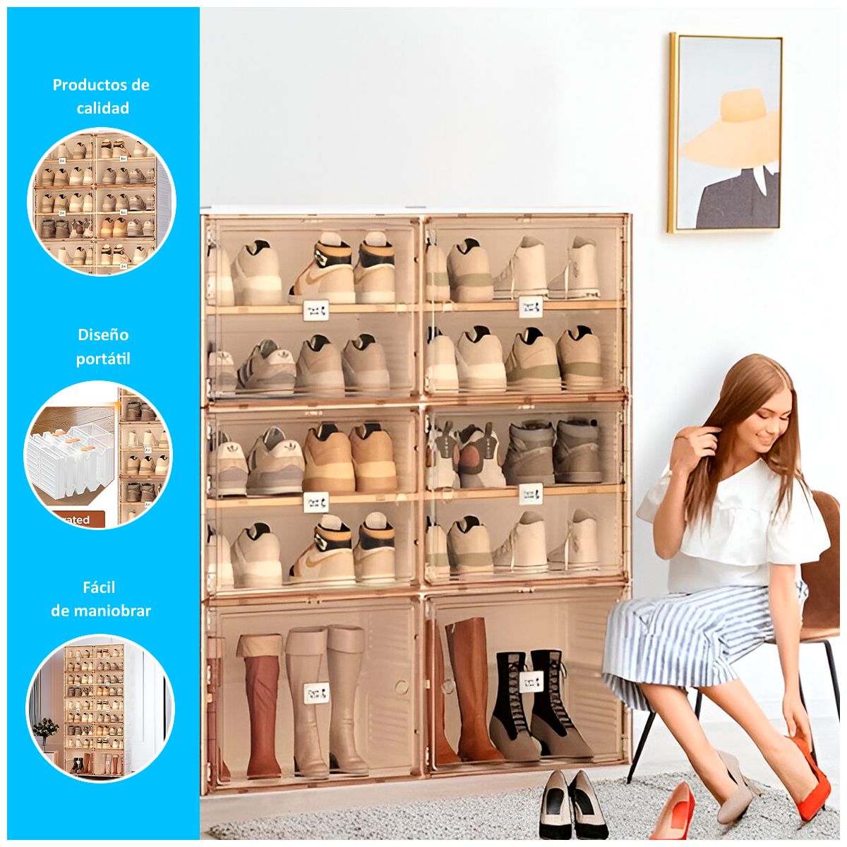 GENERICO - Zapatero plegable premium 4+1 pisos 104 cm