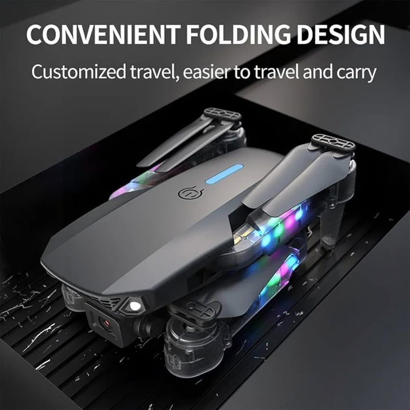 GENERICO - MINI DRON E99 MAX CON LUCES LED PROFESIONAL CON CAMARA DUAL