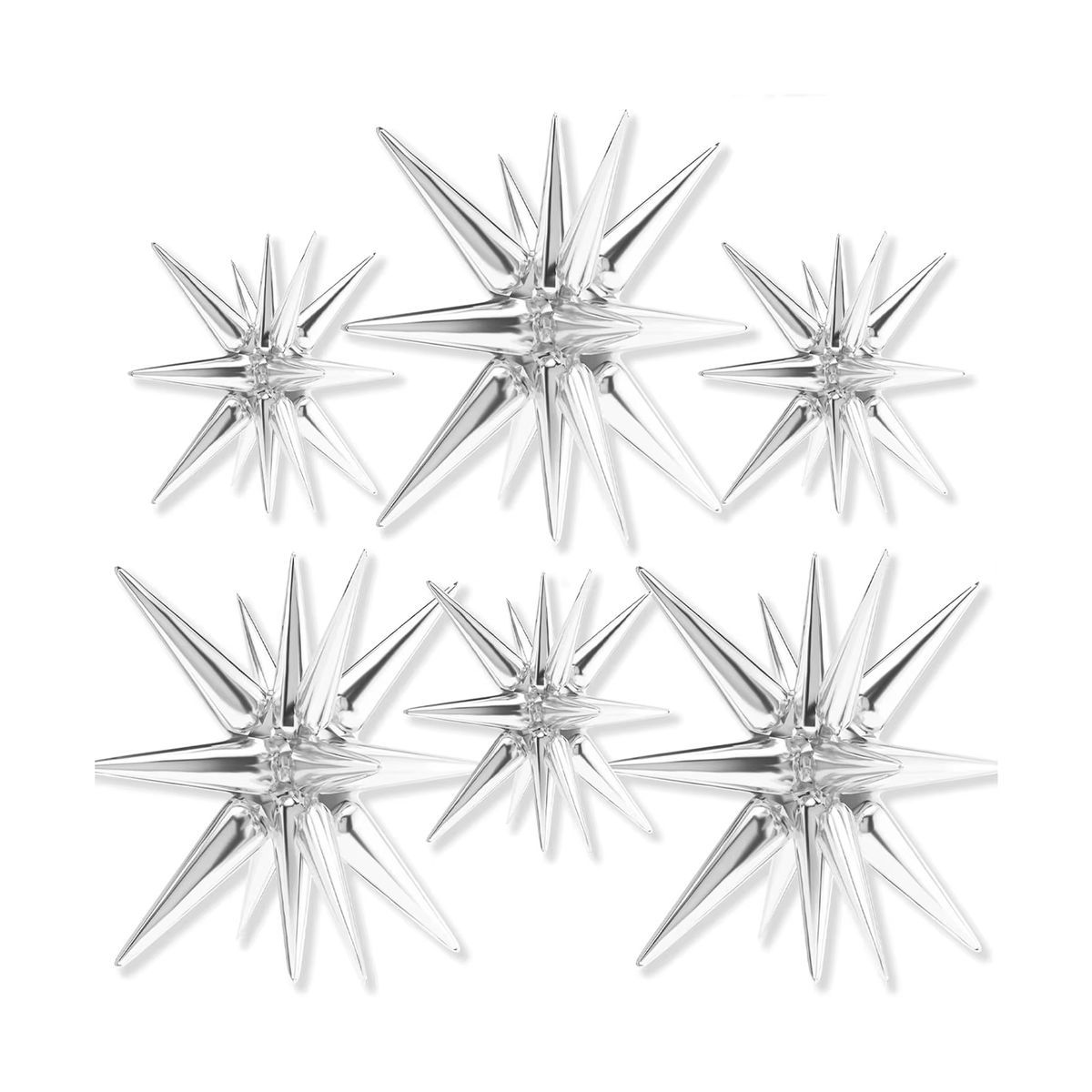 GENERICO - 6  Globos Estrella  Mágica Explosiva 40cm plateado